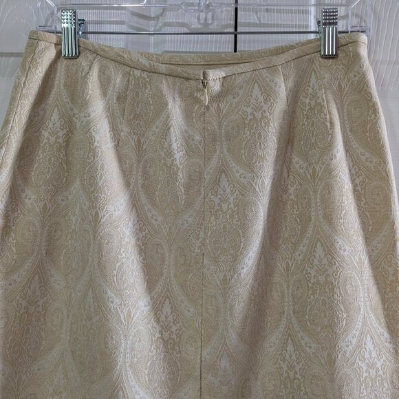 Kasper Le Suit Women's Beige Gold Floral Skirt, Suit Separate, Size 10 - Picture 6 of 15